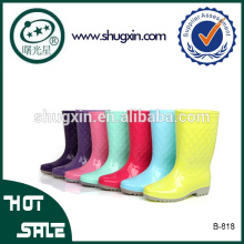 Jelly rain boots shoes ladies fancy flat shoes B-818